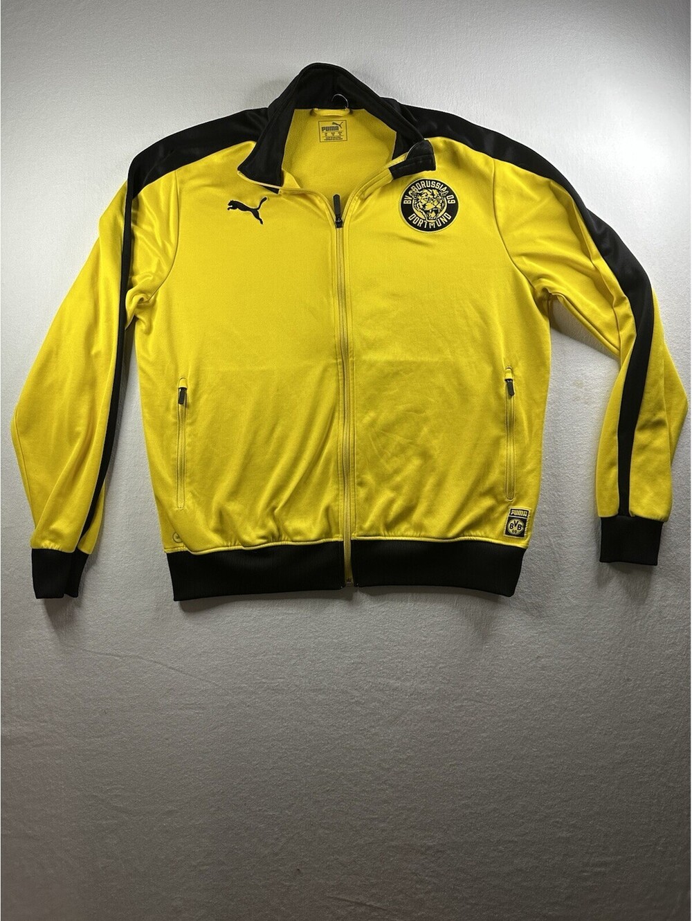 PUMA borussia dortmund  BVB  Retro Track Jacket Yellow Black Size XL
